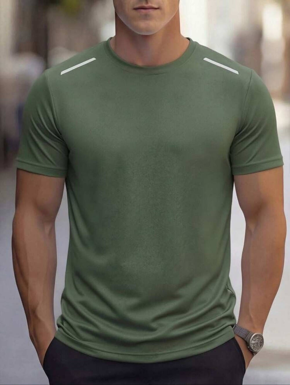 Men's Glow In The Dark Spalding Olive Short Sleeve Crew Tee